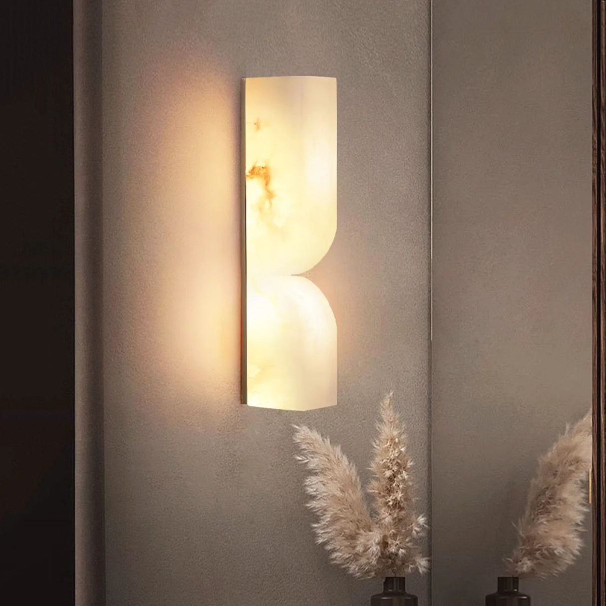 Rectangular Alabaster Essence Wall Sconce