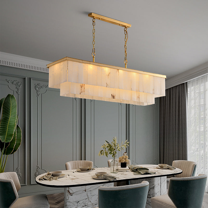 Rectangular Alabaster Chandelier