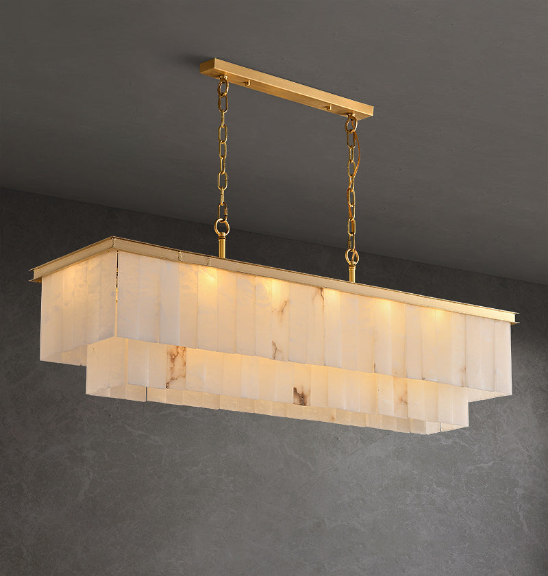 Rectangular Alabaster Chandelier