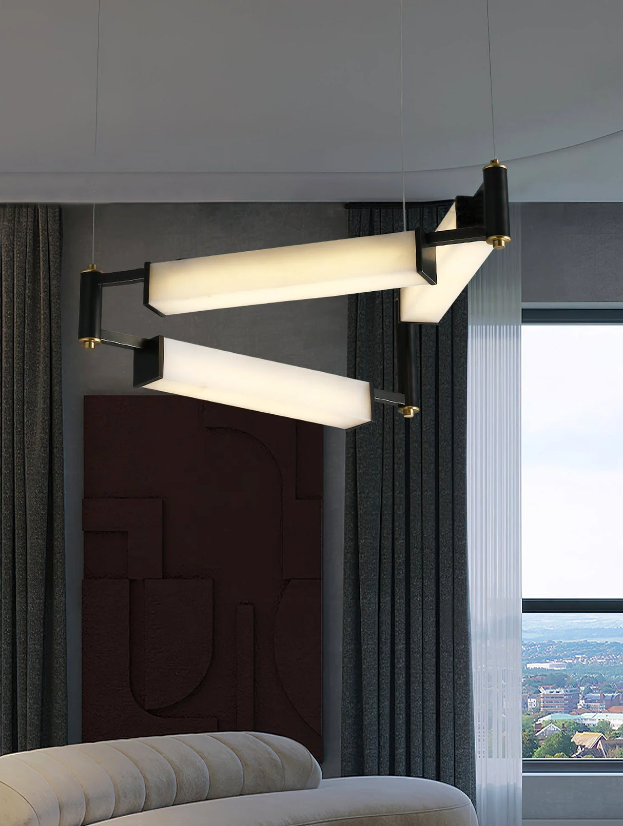 Resident Alabaster Modern Black Chandelier