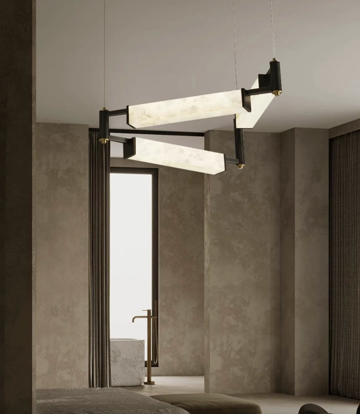 Resident Alabaster Modern Black Chandelier