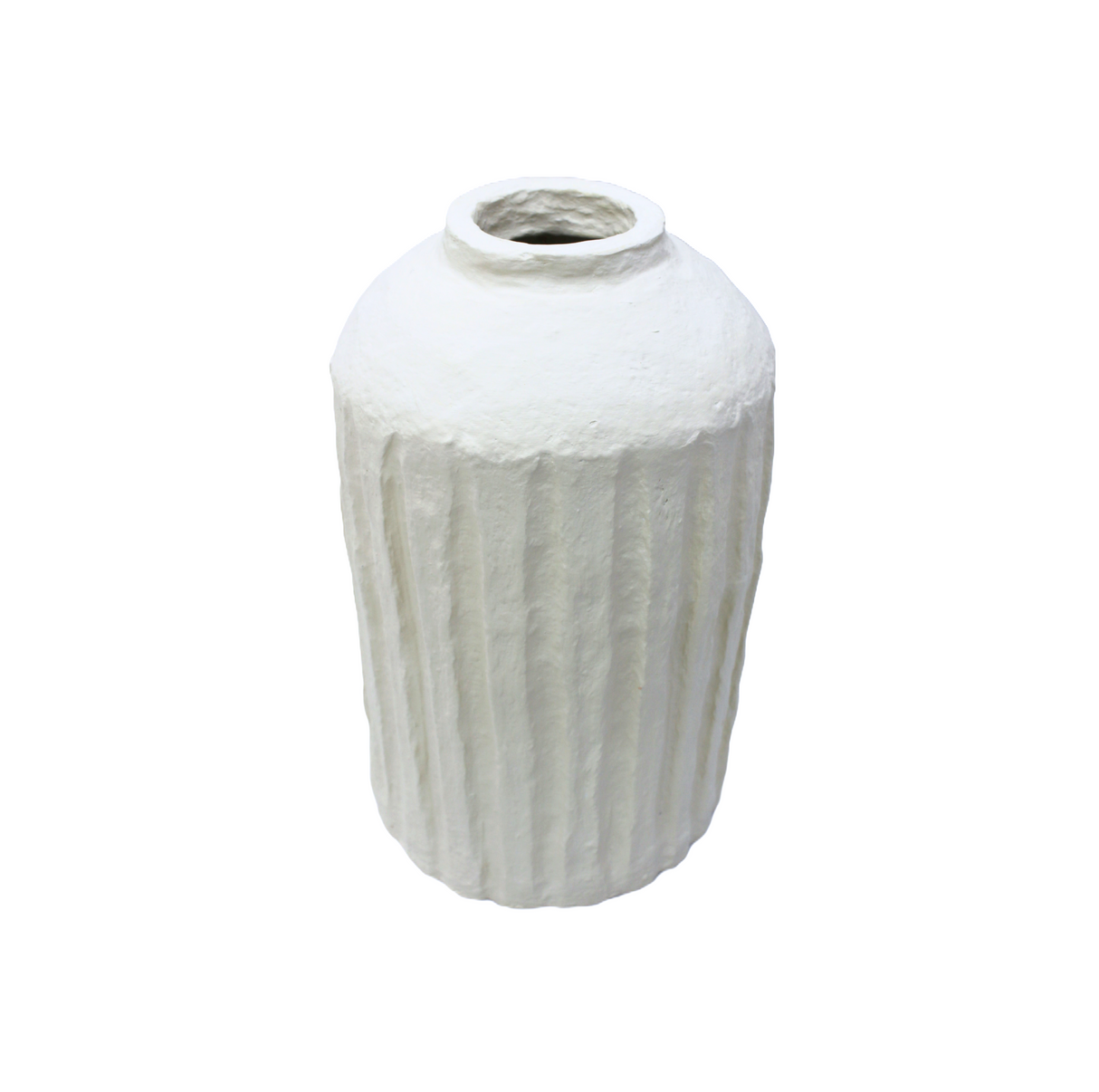Paper Mache Ribbed Vase - Tall