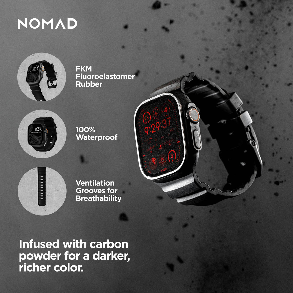 Rocky Point Band - 46mm/49mm | Carbon Black | Black Hardware