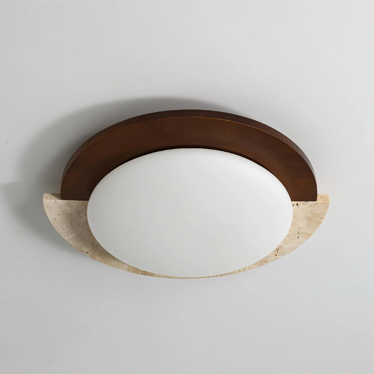 Round Eclipse Halo Travertine Ceiling Lamp