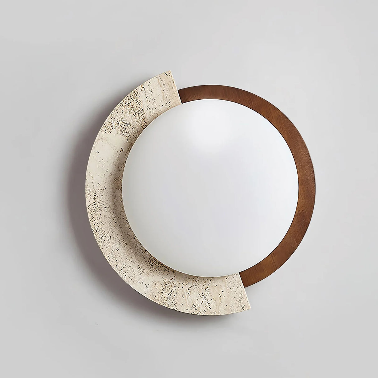 Round Eclipse Halo Travertine Ceiling Lamp