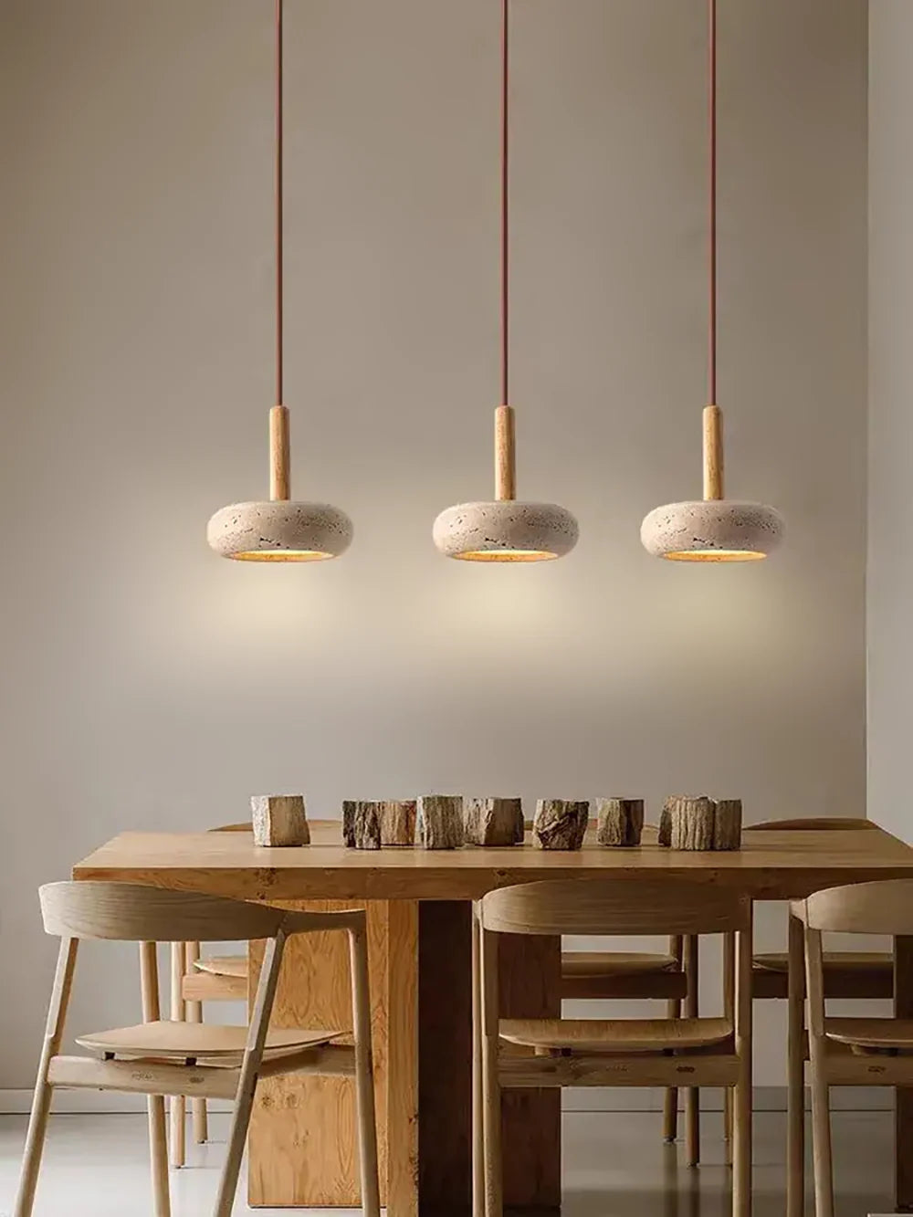 Round Travertine Pendant Light