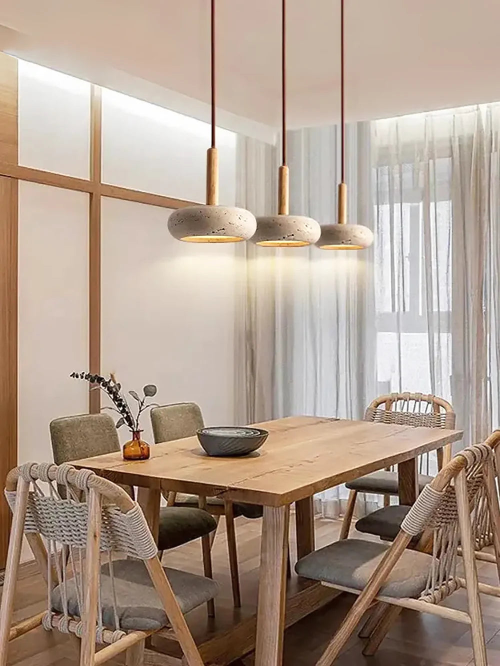 Round Travertine Pendant Light