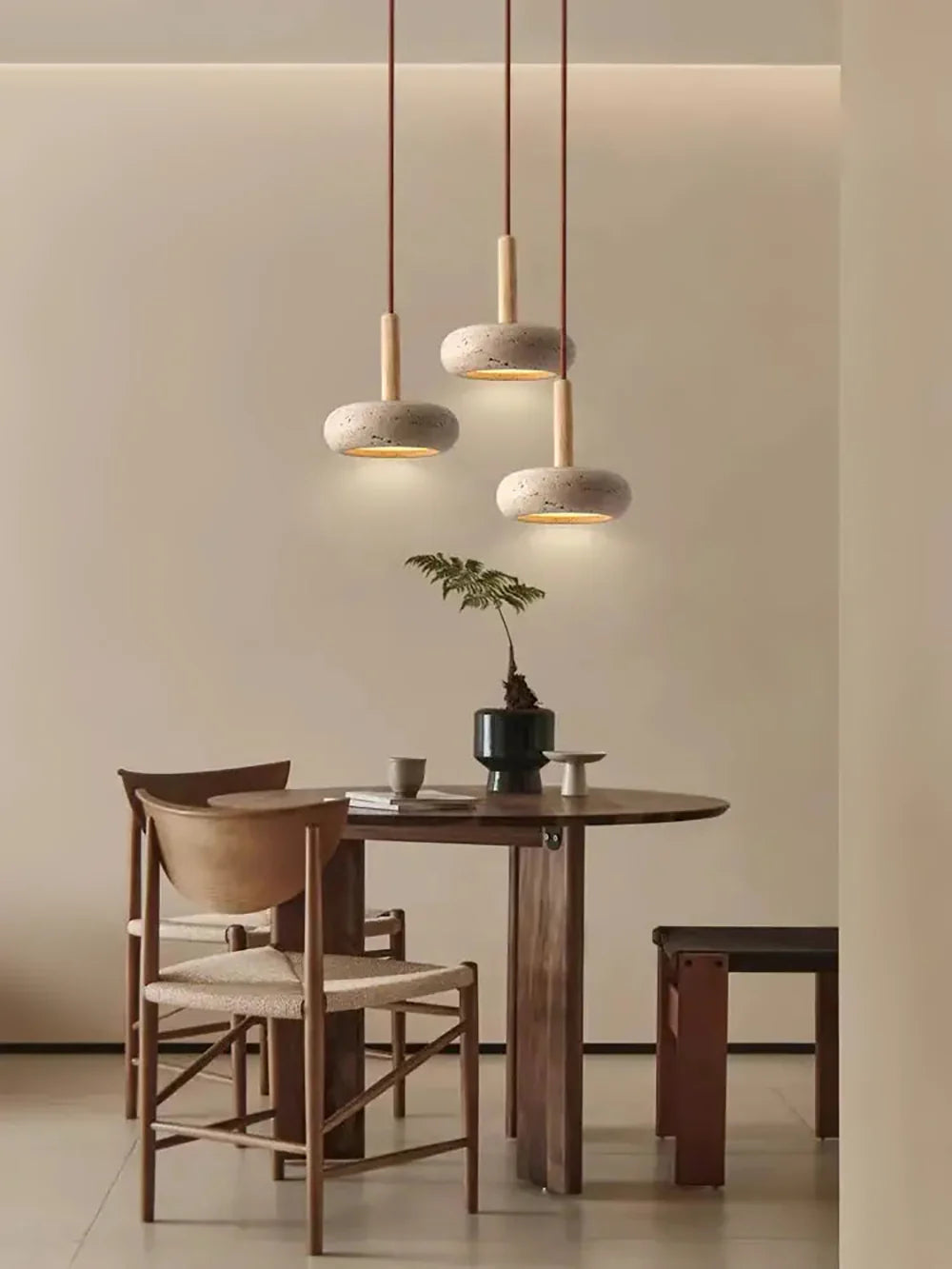 Round Travertine Pendant Light