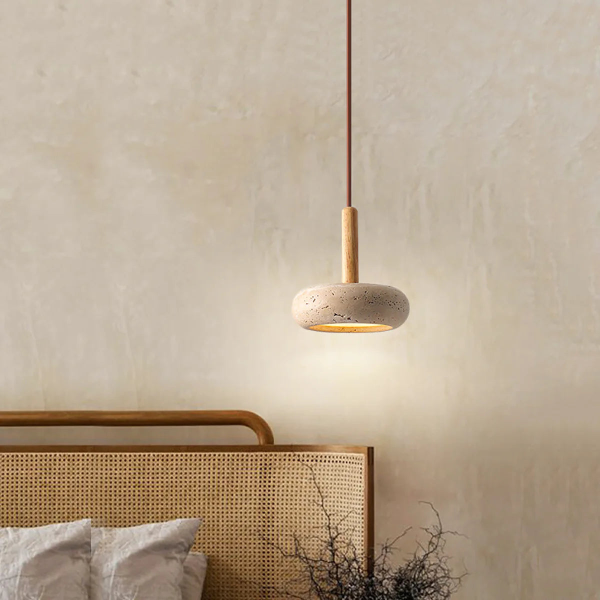 Round Travertine Pendant Light