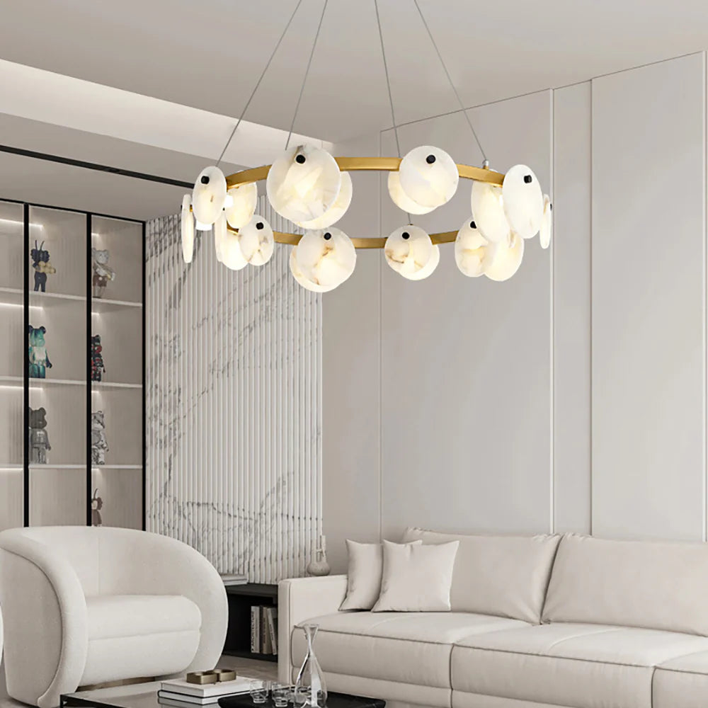 Round Trinidad Alabaster Chandelier