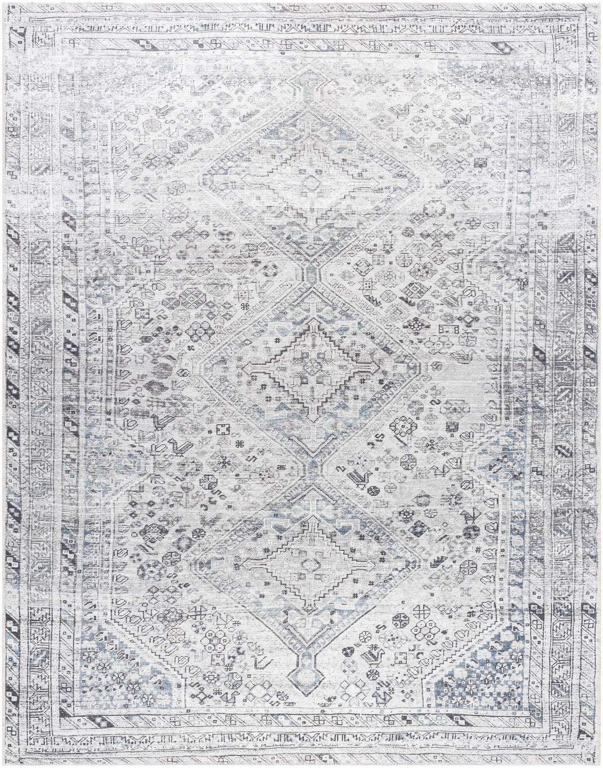 Barny Gray Denim Washable Rug