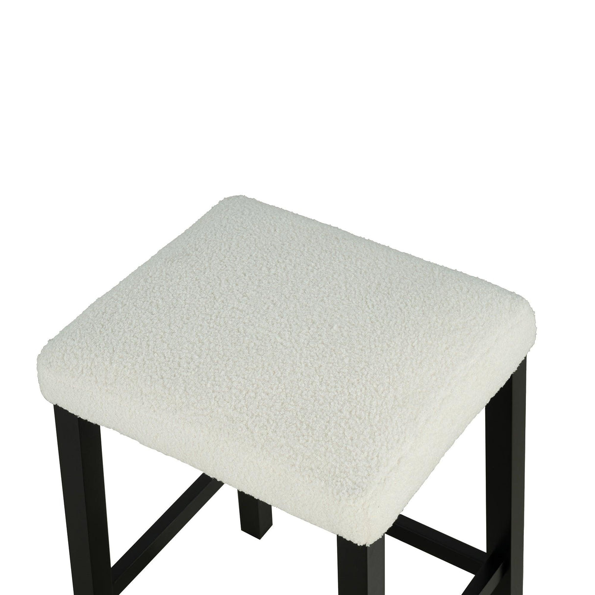 36" Modern Dining Table Set with 2 Stool, High Gloss Table Top, USB-A & USB-C Charging Ports