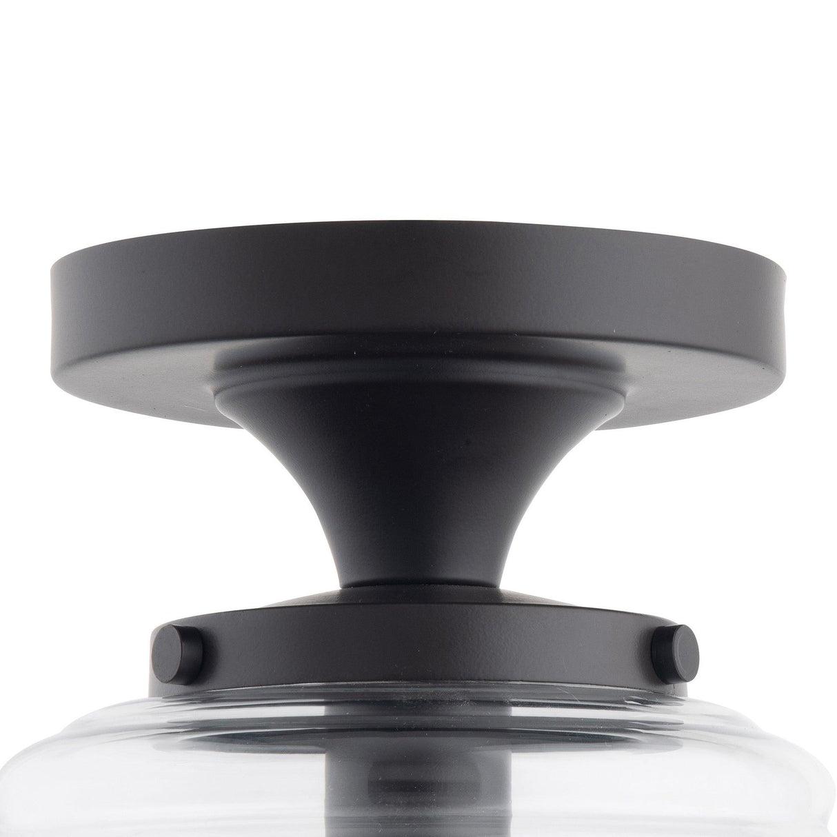 Solaria 1-Light Dark Brown Farmhouse Semi Flush Mount Ceiling Light