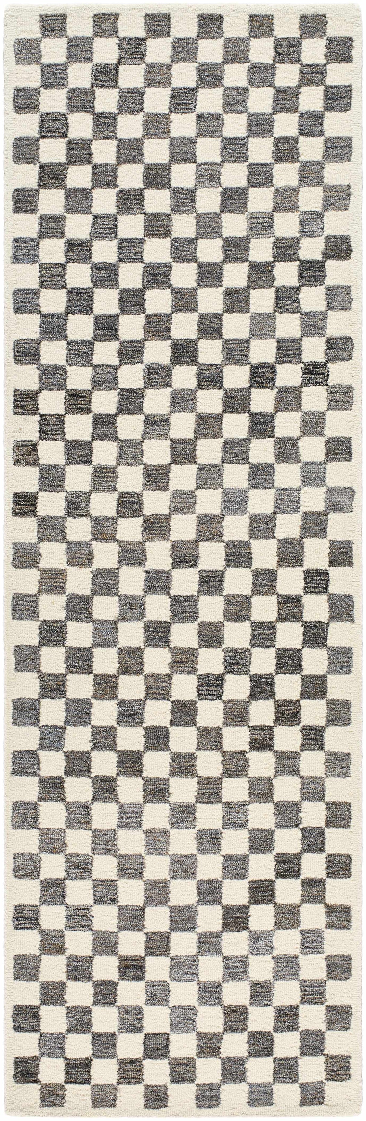 Halen Taupe Checkered Area Rug