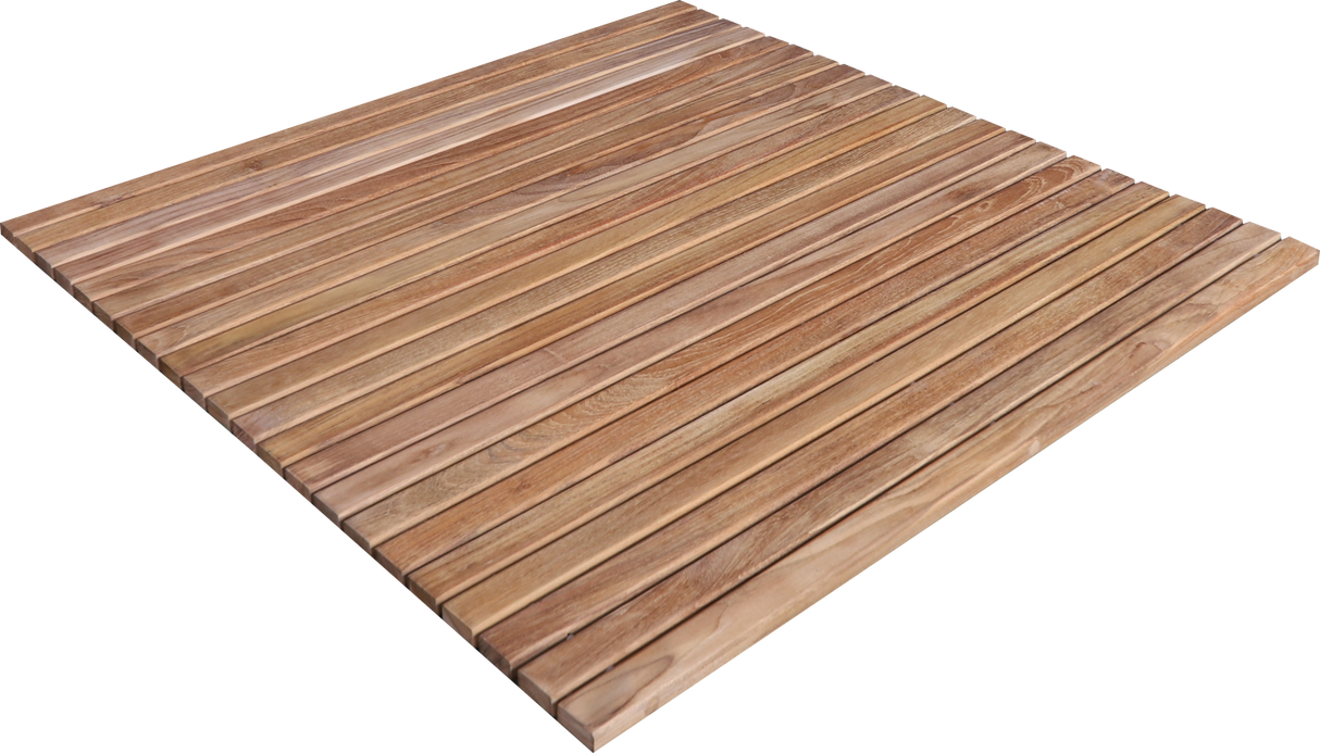 Sapporo Teak Shower and Bath String Mat with Rubber Footing 30″ x 30″