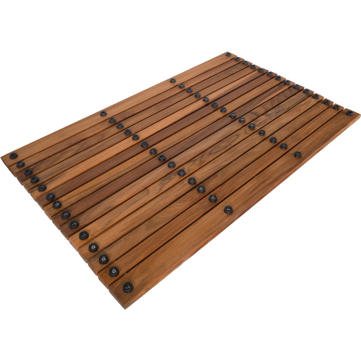 Belize Teak String Mat with Rubber Footing 31.4" x 19.6"