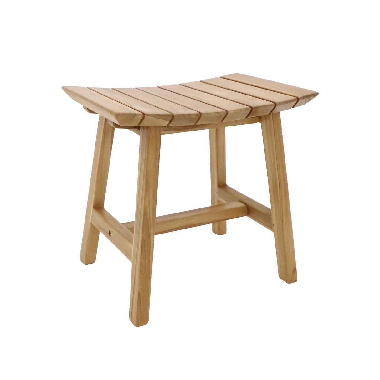 Phoenix Natural Teak Shower and Bath Slatted Stool