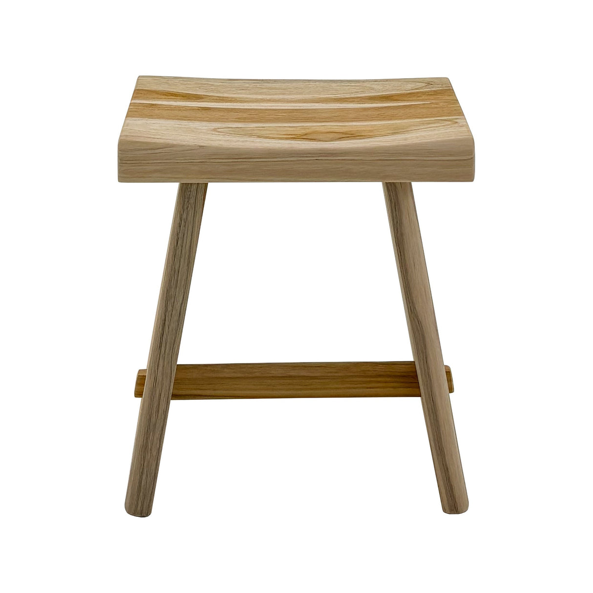Salem Teak Shower and Bath Stool with Curved Seat