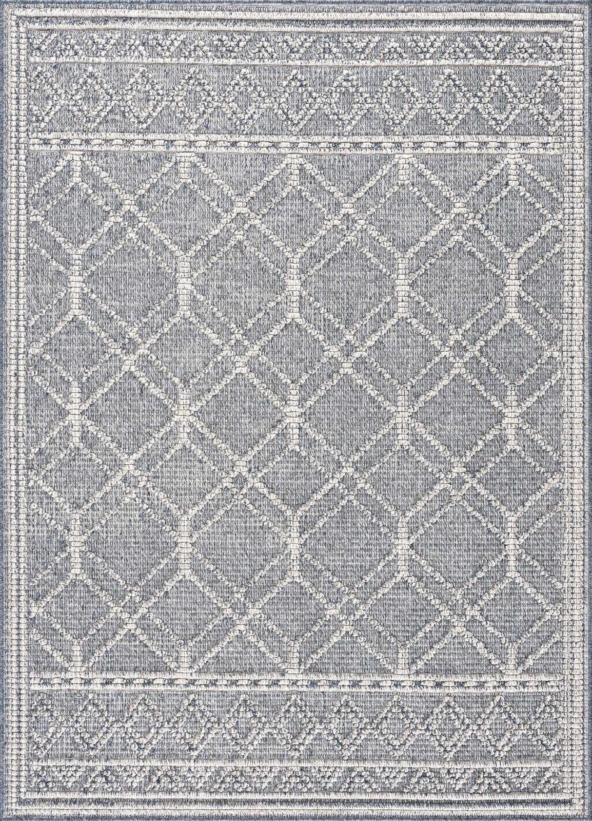 Diah Gray Blue & Bone Area Rug - Clearance