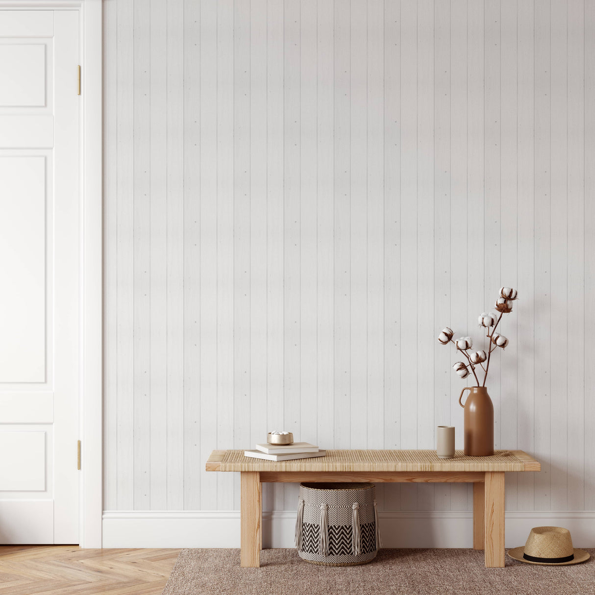 Seamless White Shiplap Wallpaper
