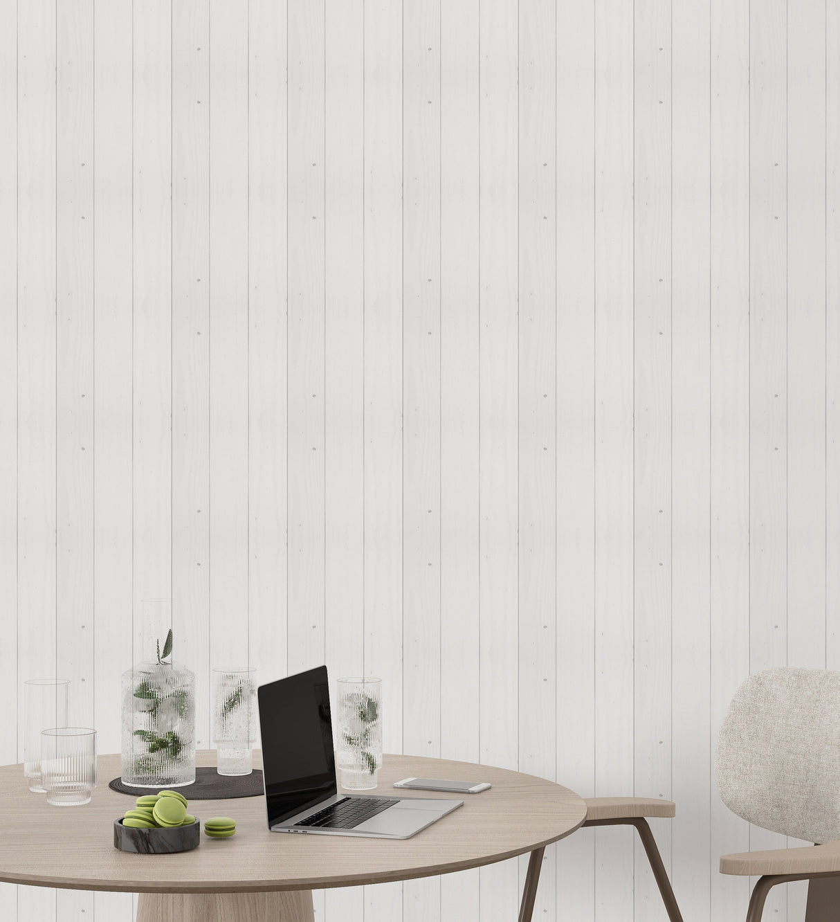 Seamless White Shiplap Wallpaper