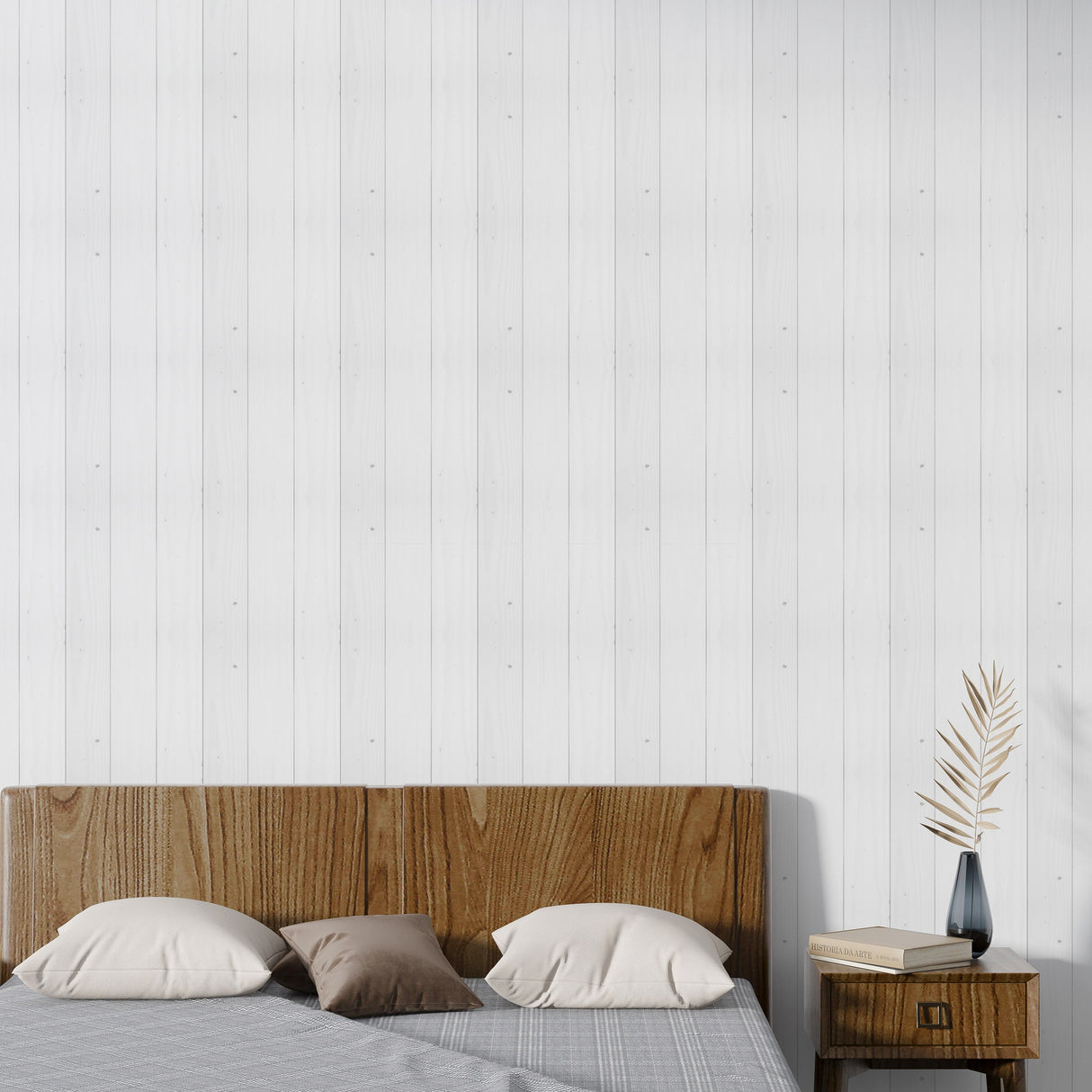 Seamless White Shiplap Wallpaper
