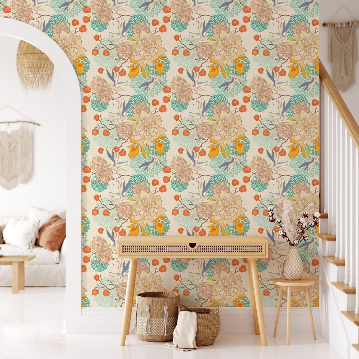 Vintage Floral Wallpaper Mural