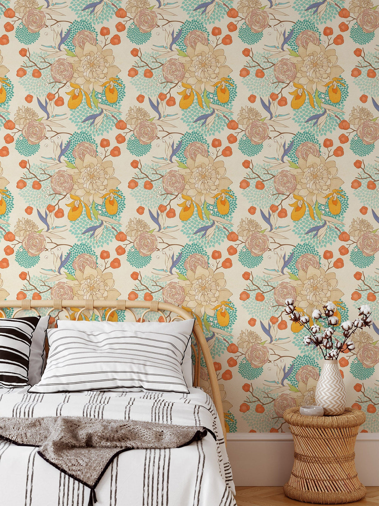 Vintage Floral Wallpaper Mural