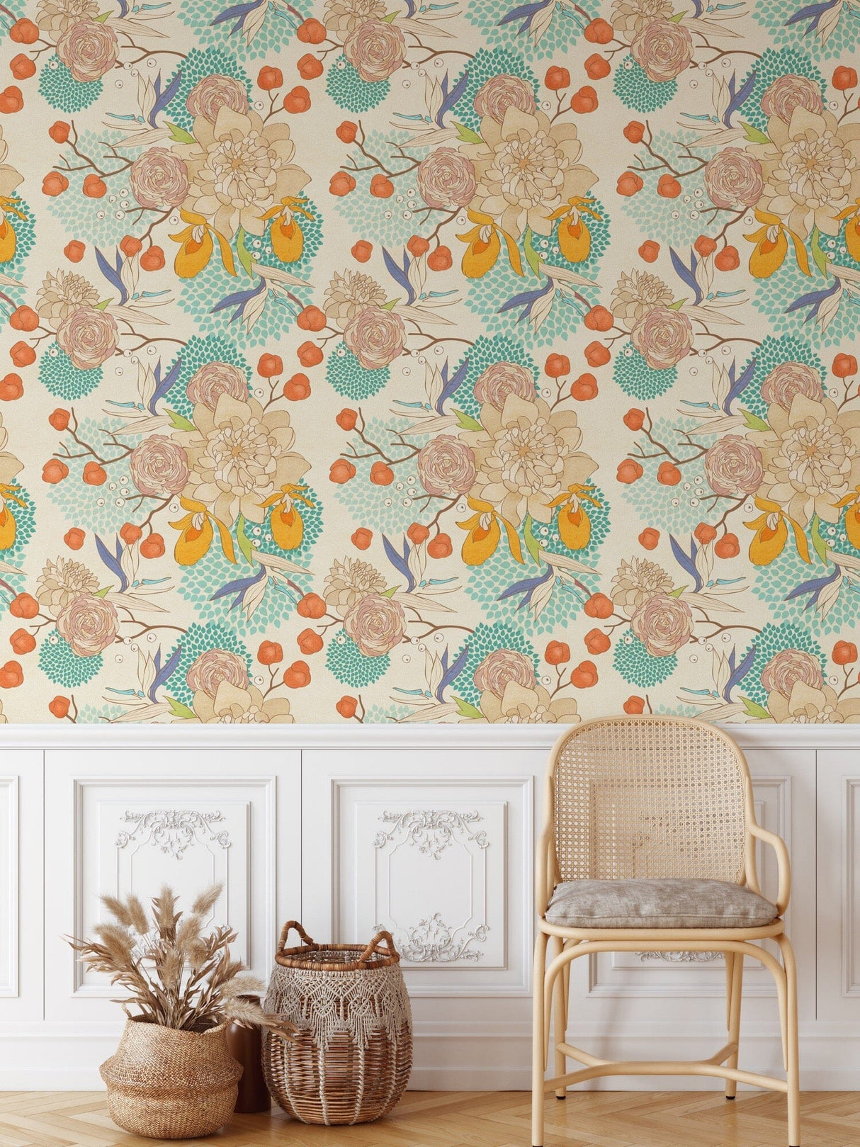 Vintage Floral Wallpaper Mural