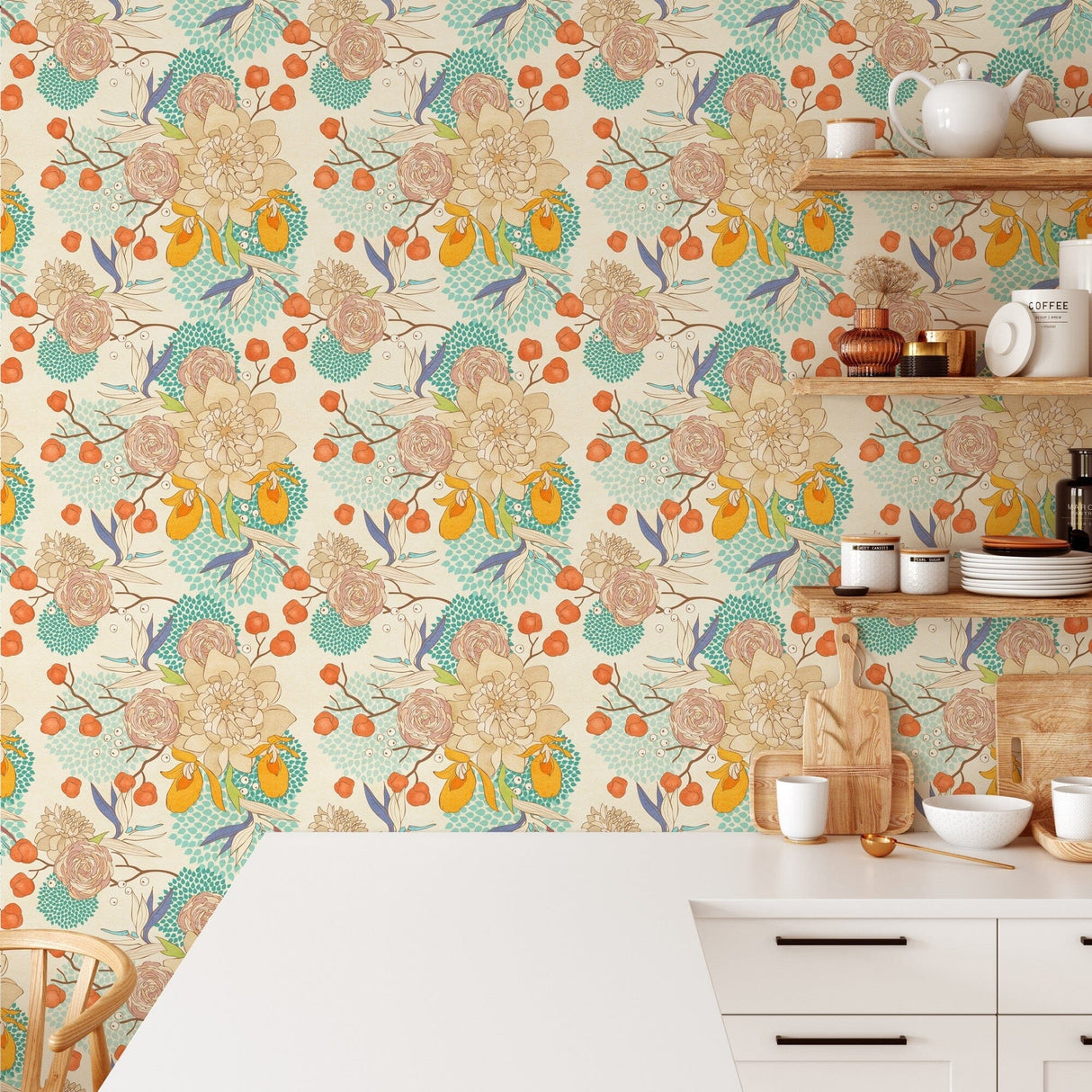 Vintage Floral Wallpaper Mural