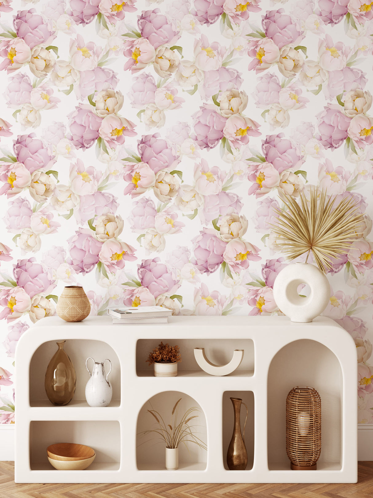 Large Pink Peony Peel and Stick Wallpaper