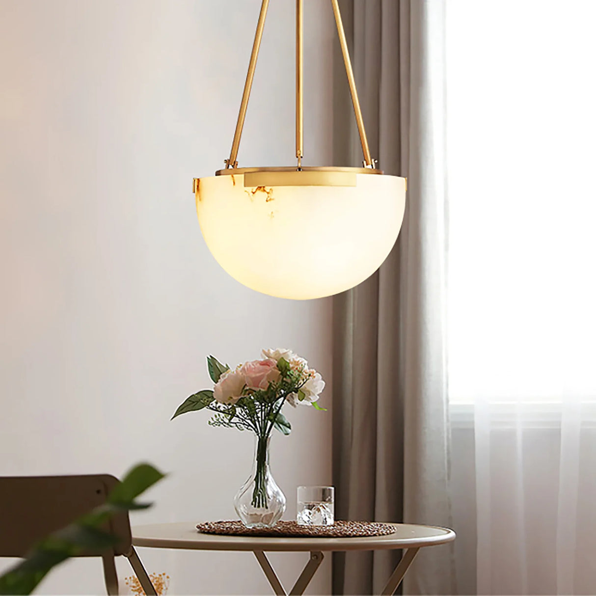 Semicircular Istar Alabaster Chandelier