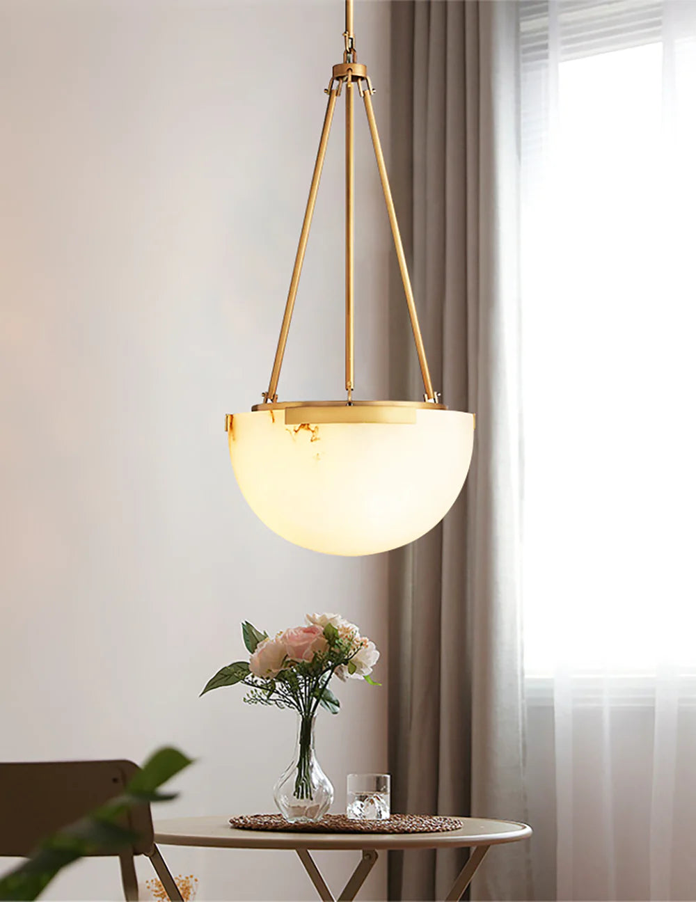 Semicircular Istar Alabaster Chandelier