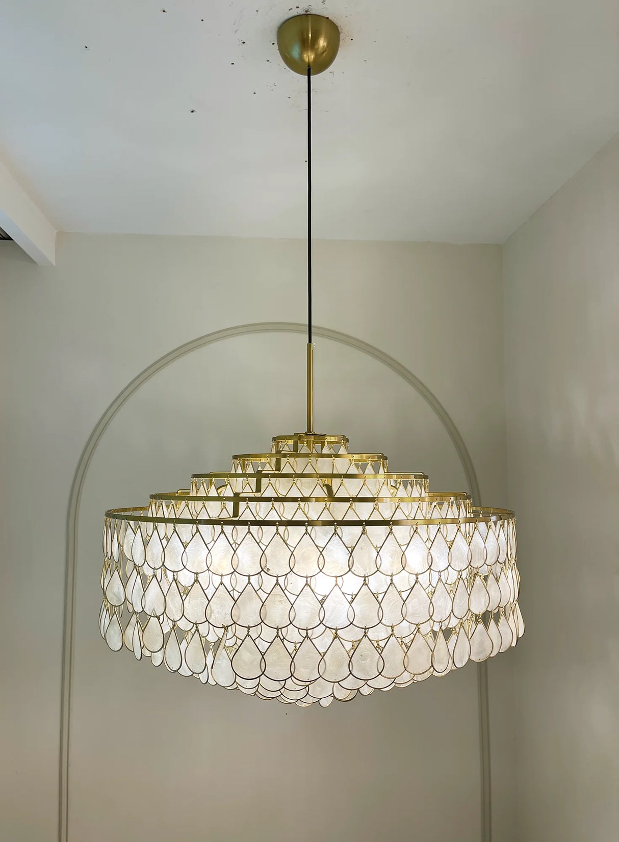 Teardrops Tiered Shell Pendant Light
