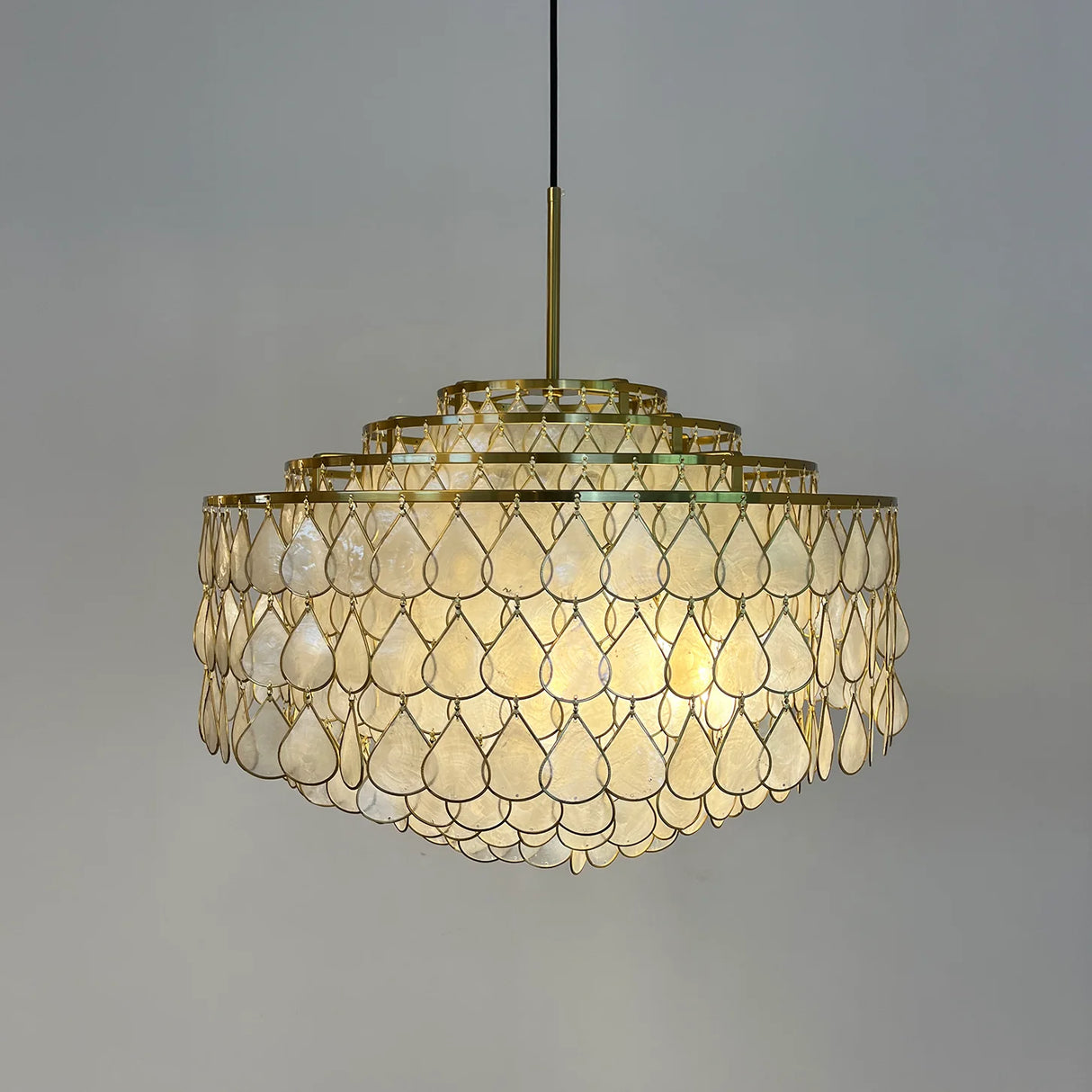 Teardrops Tiered Shell Pendant Light