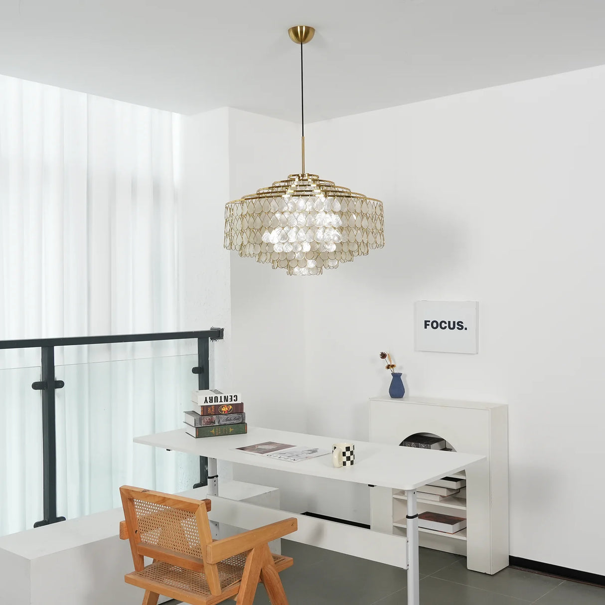 Teardrops Tiered Shell Pendant Light