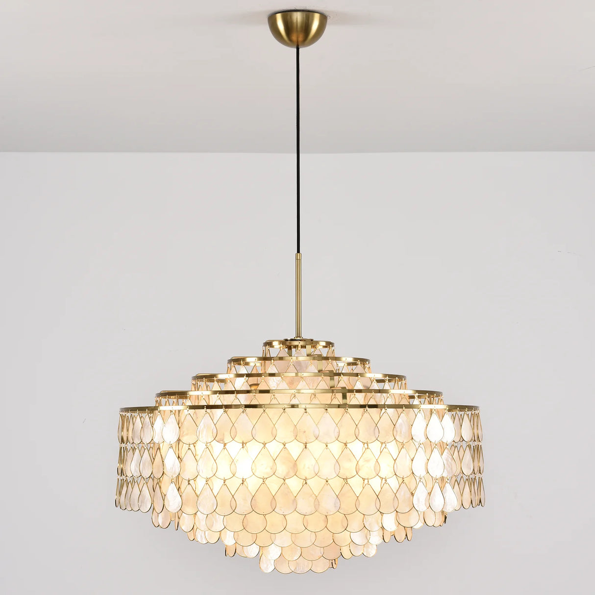 Teardrops Tiered Shell Pendant Light