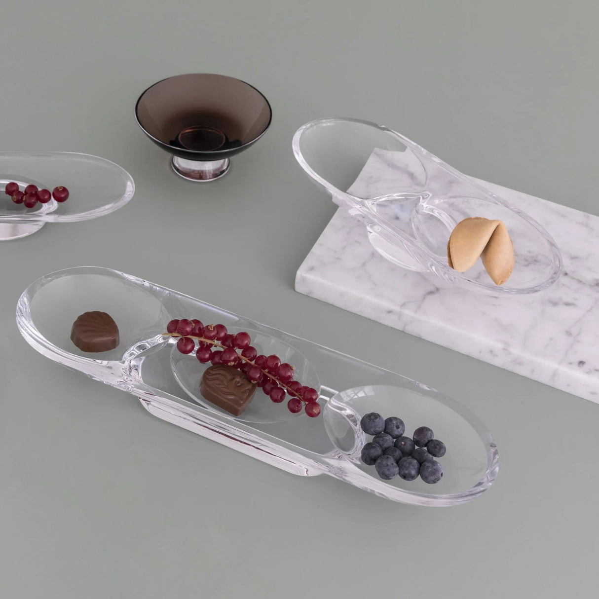 Silhouette Compartment Tray 2 Sections Curved
