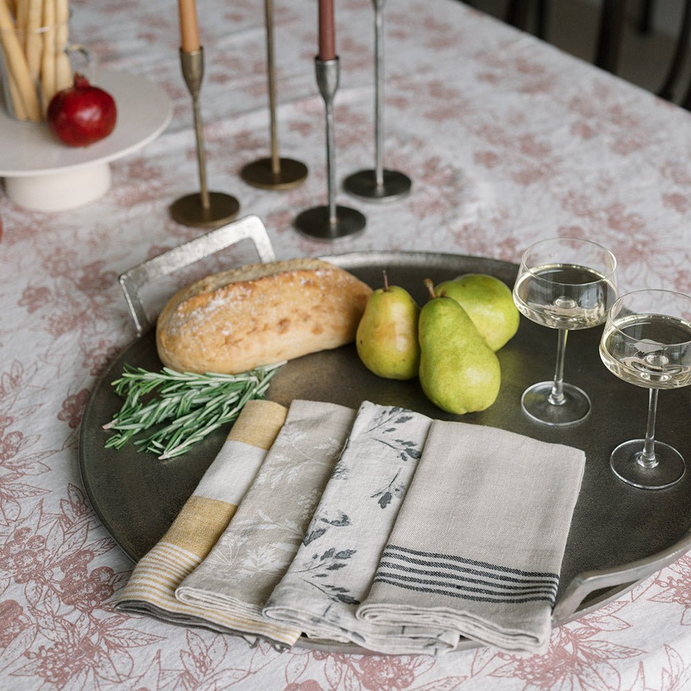 Red Berries Ivory Tablecloth