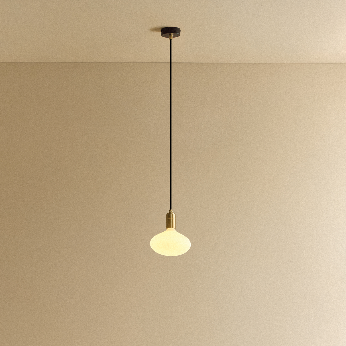 Oval Dim-to-Warm Pendant Light in Brass