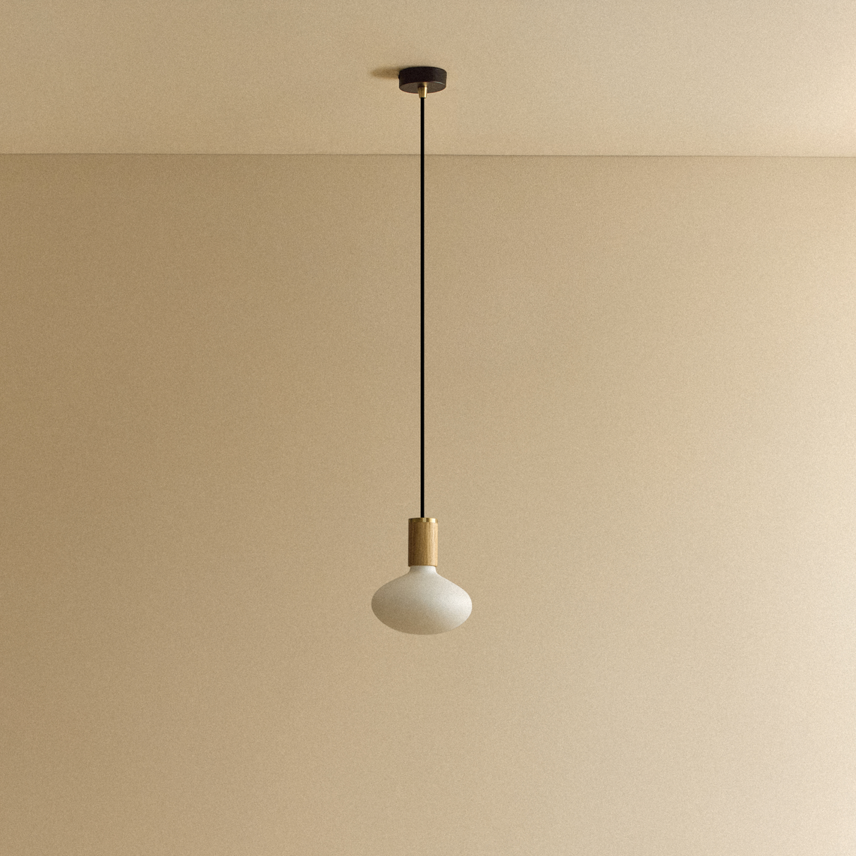 Oval Dim-to-Warm Pendant Light in Oak