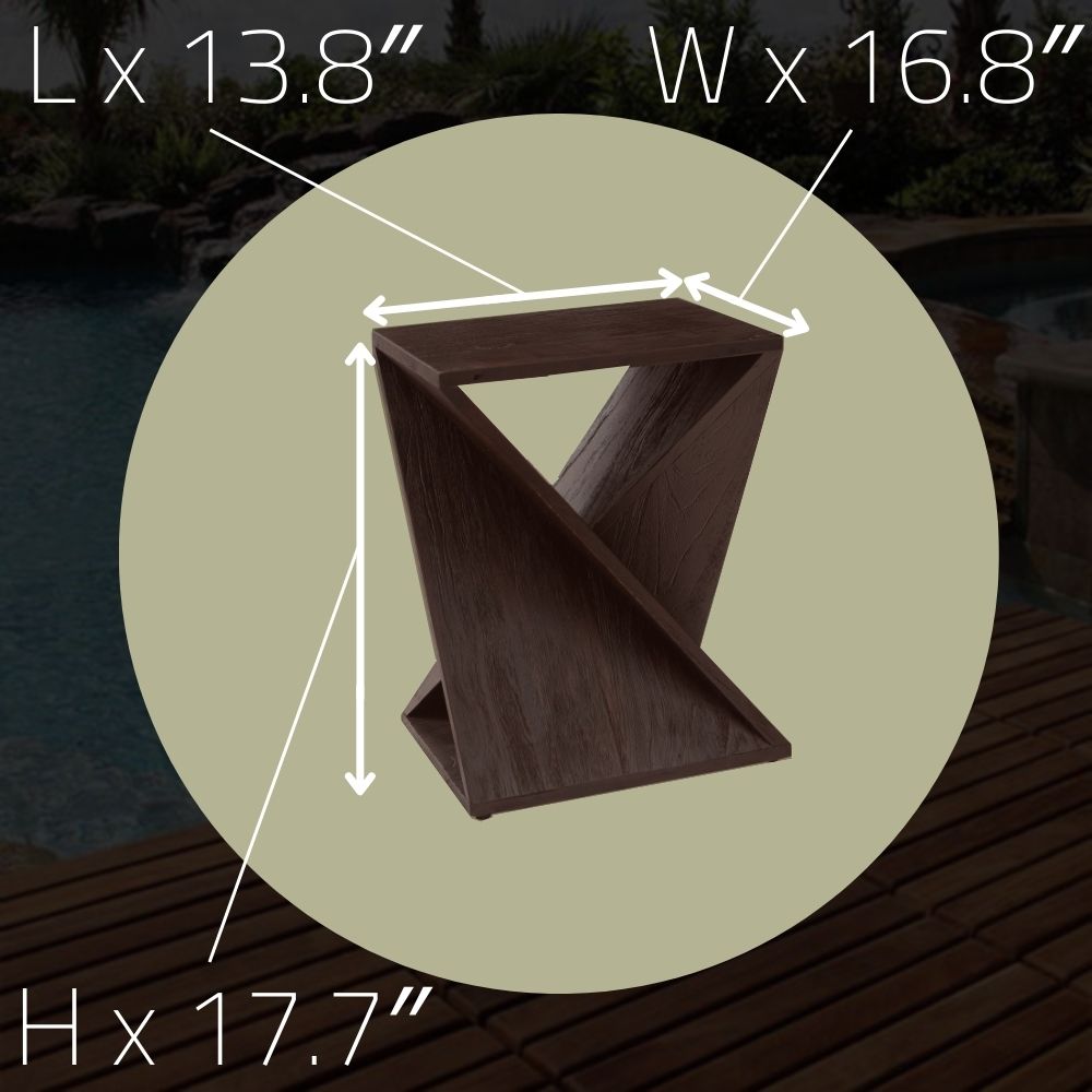 Remington Dark Teak Shower and Bath Twisted Stool