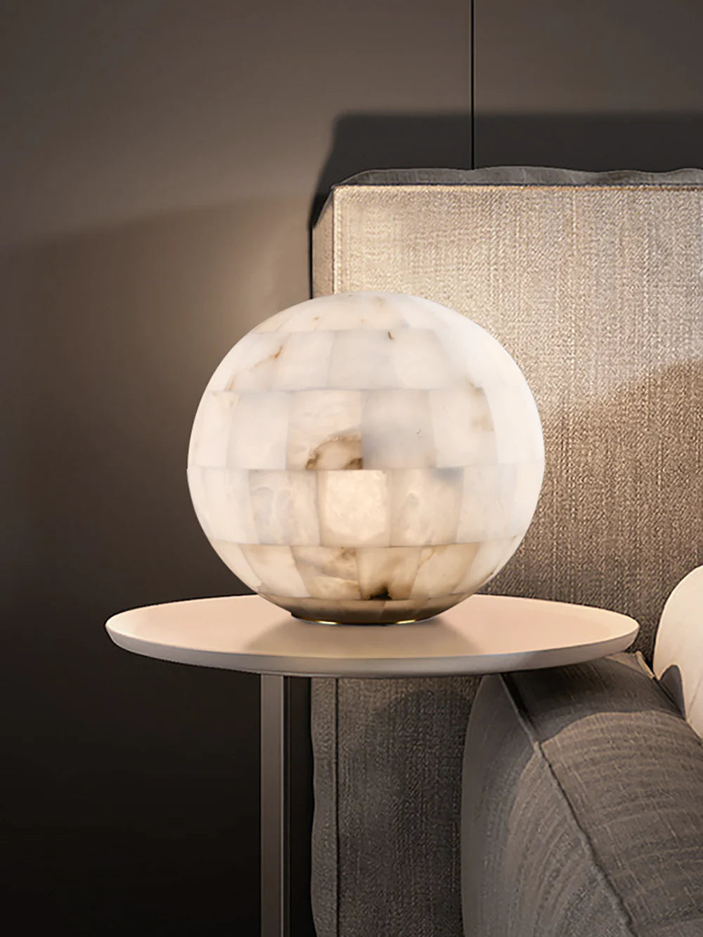 Spherical Alabaster Ball Table Lamp