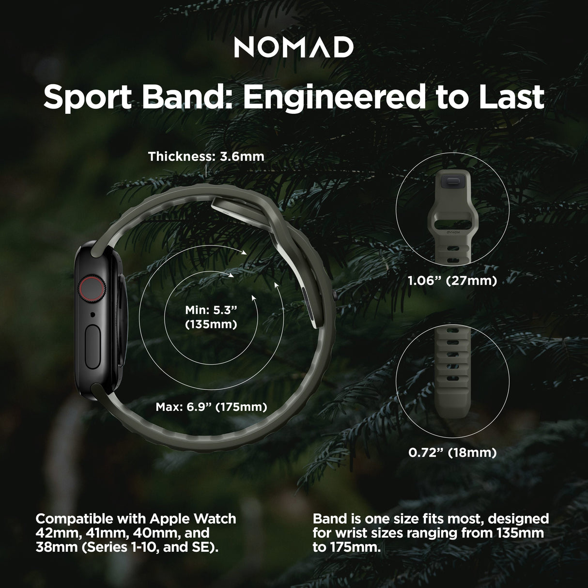 Sport Band - 41mm/42mm | Ash Green