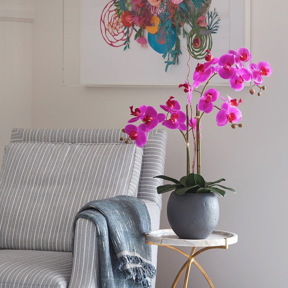 Artificial Pink Double Stem Orchid