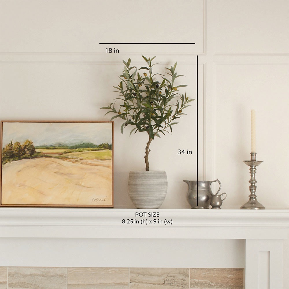 Artificial Olive Topiary Tree with Mediterranean Pot