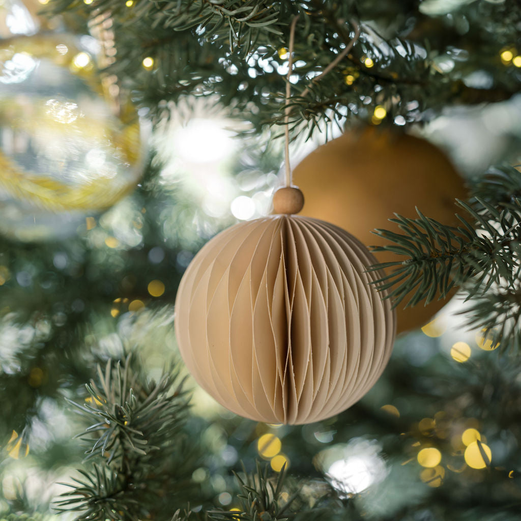 4" Matte Antique Gold Glass Ornament