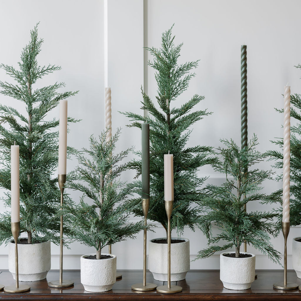 24" / 2’ Artificial Evergreen Cedar Tree Set