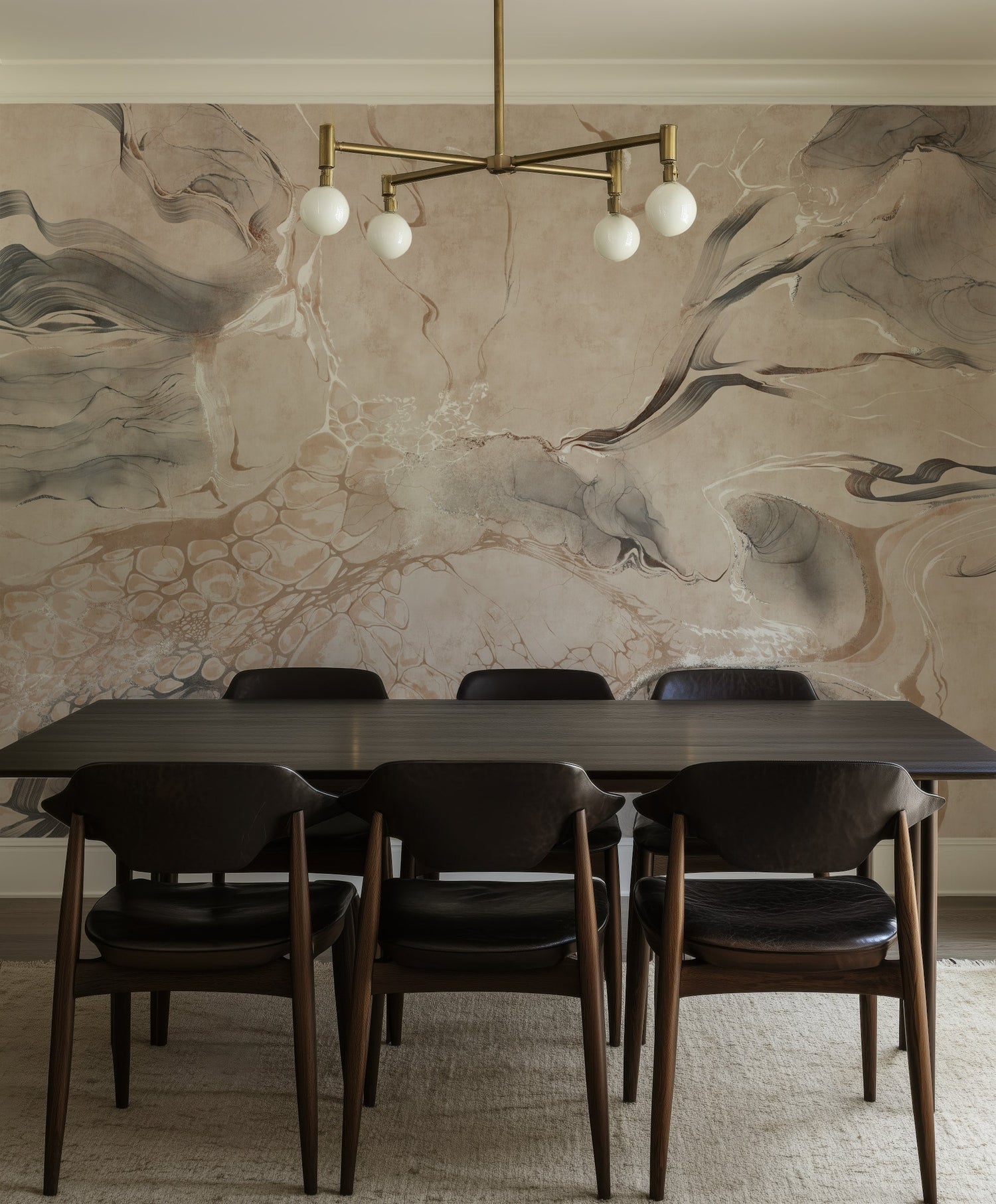 Abstract Marble Wall Mural - Organic Earthy Tones & Fluid Art Wallpaper