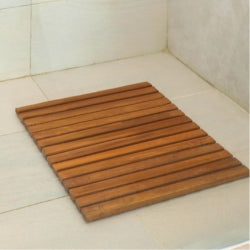 Bahama Teak Shower and Bath String Mat with Rubber Footing 19.6″ x 19.6″